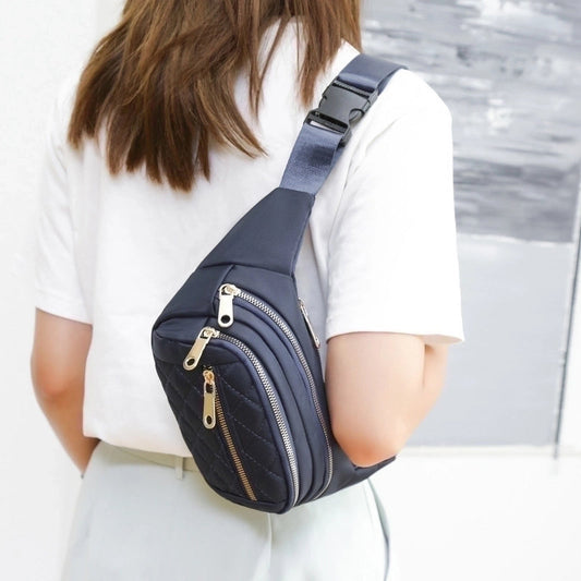 Unisex Fashion Lingge Polyester Waist Bags