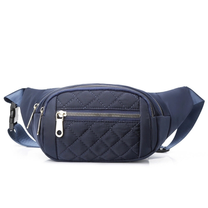 Unisex Fashion Lingge Polyester Waist Bags