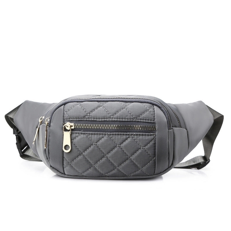 Unisex Fashion Lingge Polyester Waist Bags
