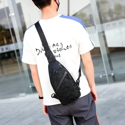 Men's Basic Classic Style Solid Color Polyester Waist Bags