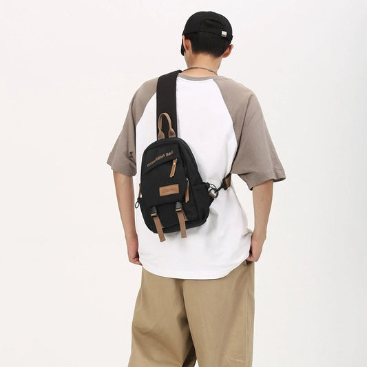 Unisex Streetwear Sports Solid Color Nylon Waist Bags