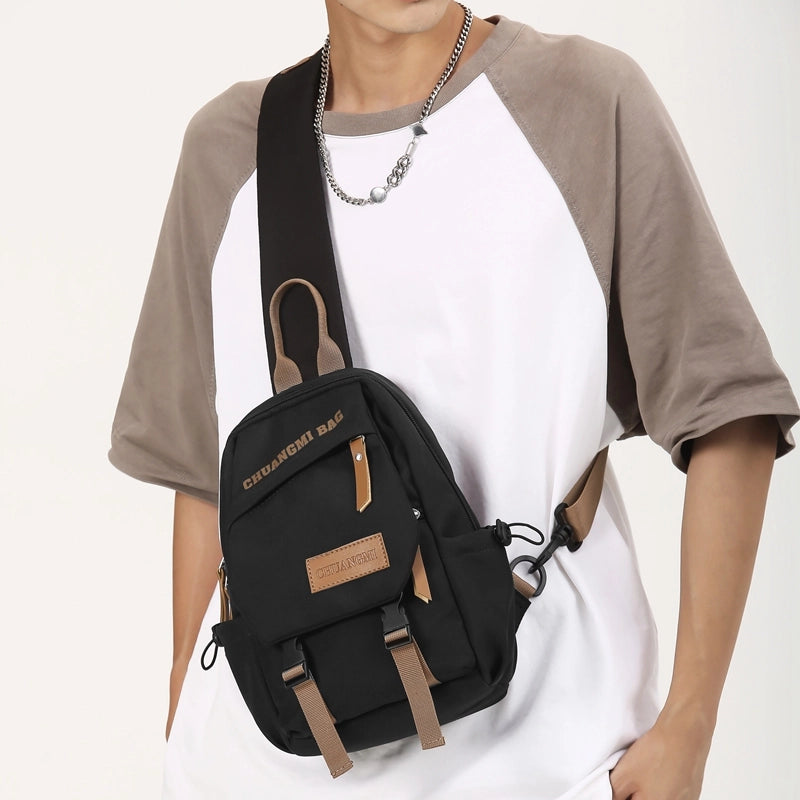 Unisex Streetwear Sports Solid Color Nylon Waist Bags