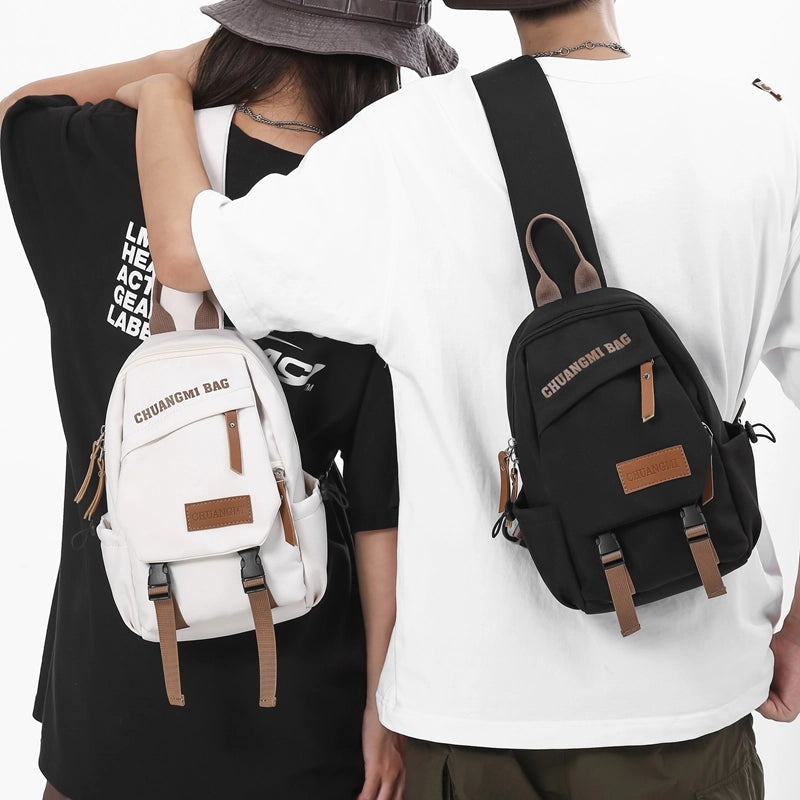 Unisex Streetwear Sports Solid Color Nylon Waist Bags