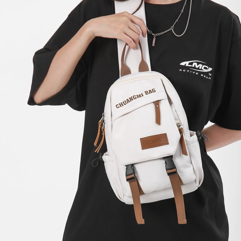 Unisex Streetwear Sports Solid Color Nylon Waist Bags