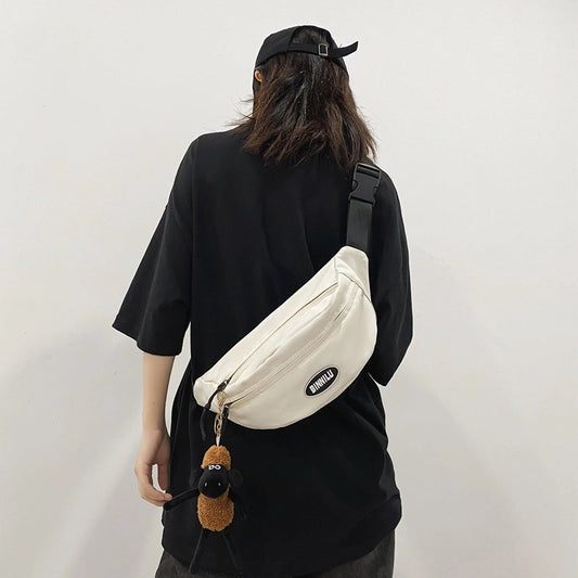 Unisex Vacation Sports Solid Color Nylon Waist Bags