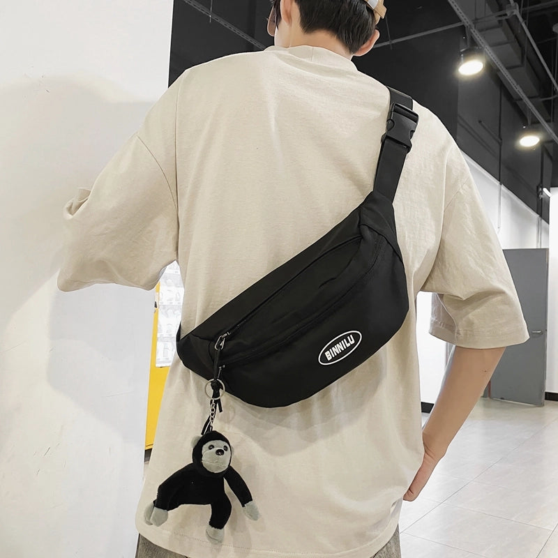 Unisex Vacation Sports Solid Color Nylon Waist Bags