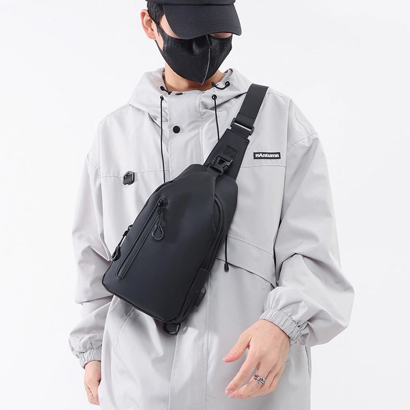 Unisex Solid Color Oxford Cloth Sewing Thread Zipper Fanny Pack