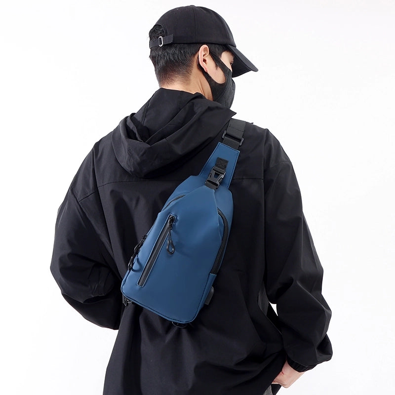 Unisex Solid Color Oxford Cloth Sewing Thread Zipper Fanny Pack