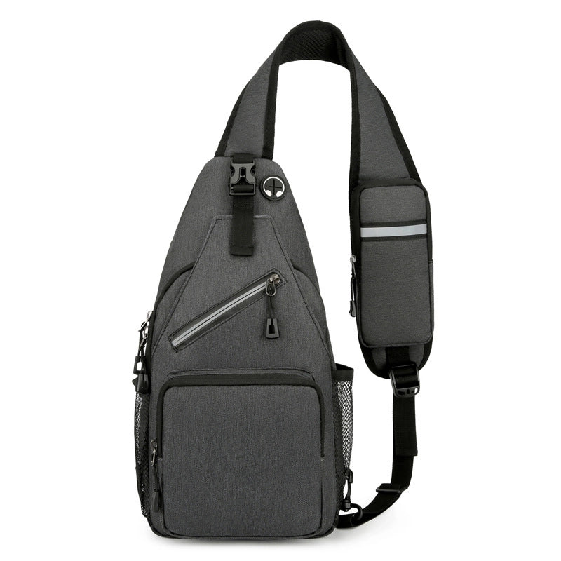 Men's Leaves Solid Color Nylon Zipper Fanny Pack