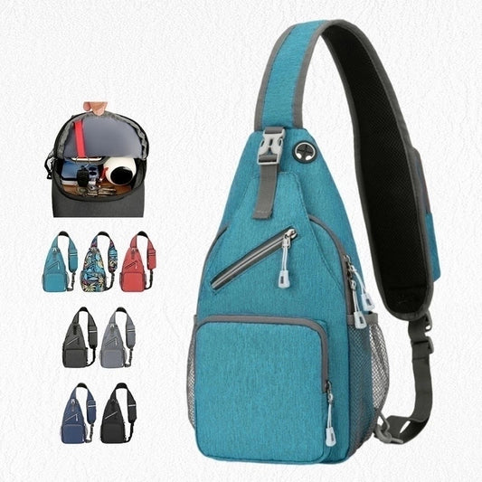 Men's Leaves Solid Color Nylon Zipper Fanny Pack