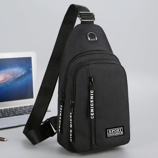 Men's Basic Letter Solid Color Polyester Waterproof Waist Bags