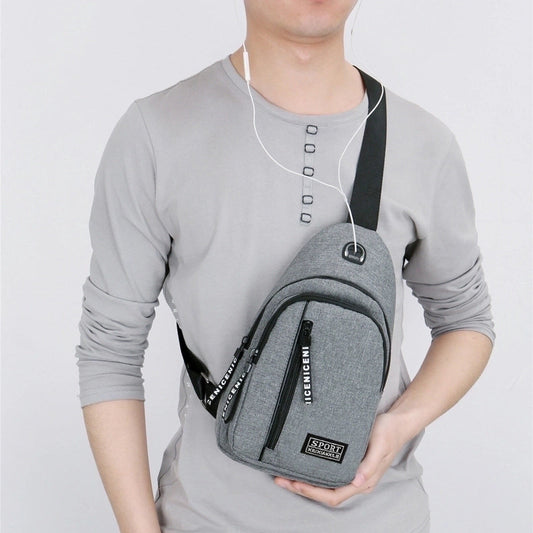 Men's Basic Letter Solid Color Polyester Waterproof Waist Bags