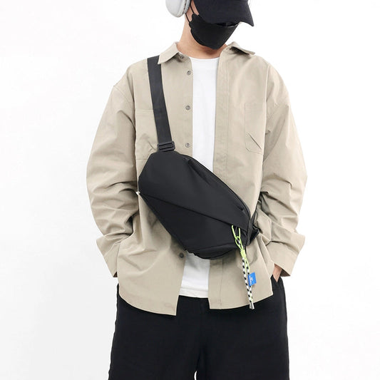 Men's Solid Color Water Repellent Sewing Thread Zipper Fanny Pack