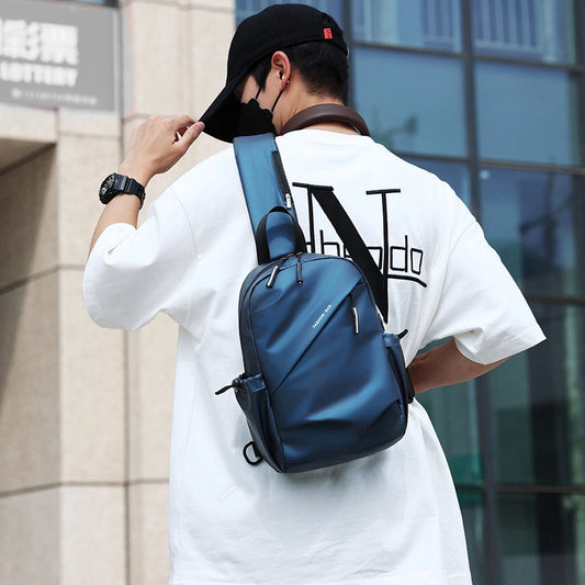 Men's Solid Color Water Repellent Sewing Thread Zipper Fanny Pack