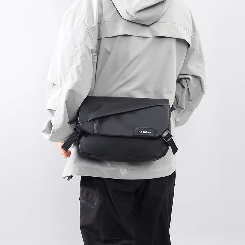 Men's Solid Color Oxford Cloth Sewing Thread Zipper Fanny Pack Hiking Backpack