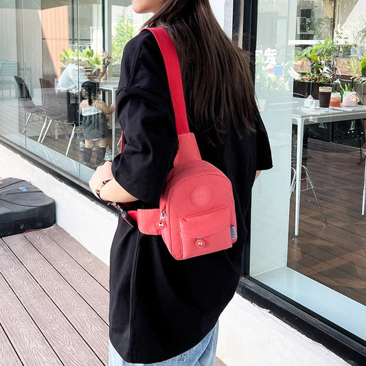 Unisex Solid Color Nylon Sewing Thread Zipper Fanny Pack