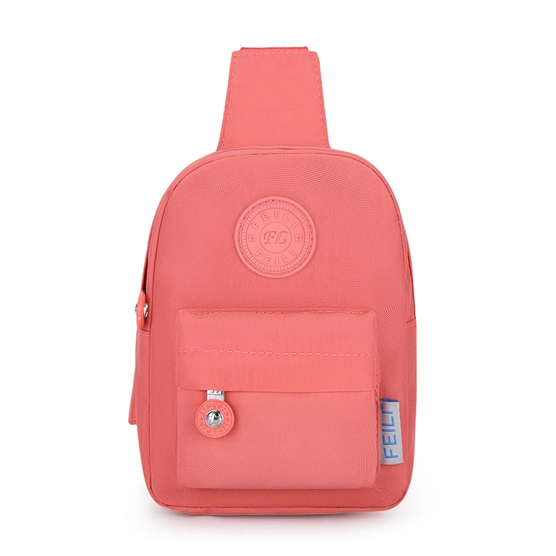 Unisex Solid Color Nylon Sewing Thread Zipper Fanny Pack