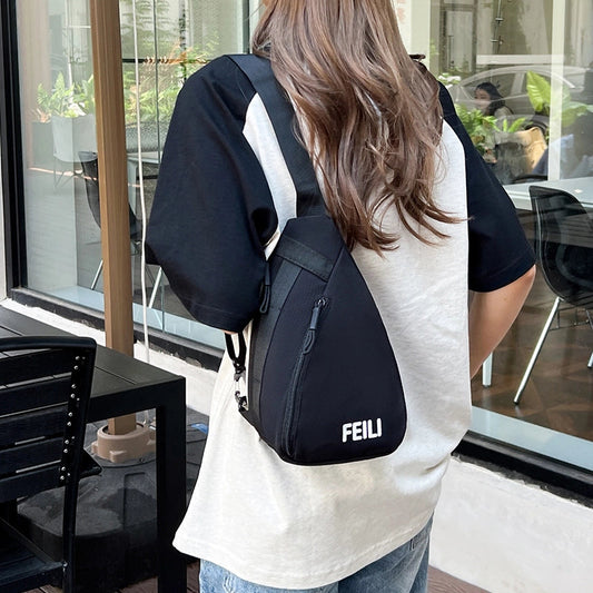 Unisex Solid Color Nylon Sewing Thread Zipper Fanny Pack