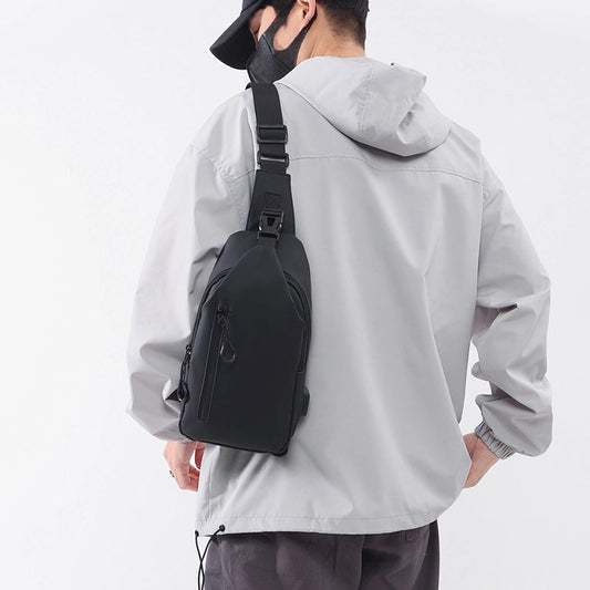 Men's PU Oxford Cloth Sewing Thread Zipper Fanny Pack