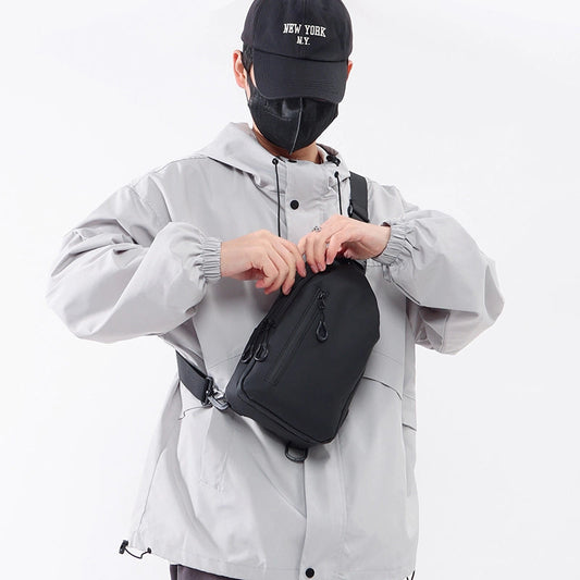 Men's PU Oxford Cloth Sewing Thread Zipper Fanny Pack