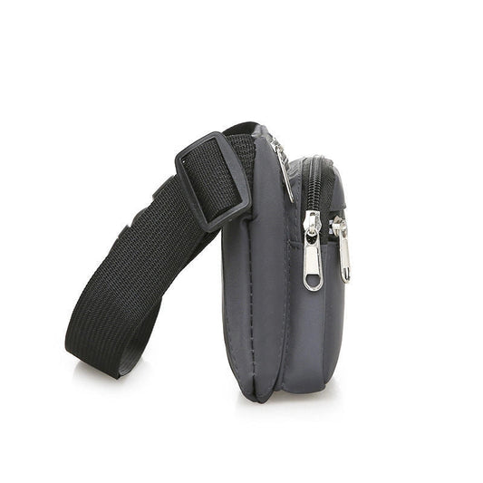 Men's Solid Color Oxford Cloth Zipper Fanny Pack