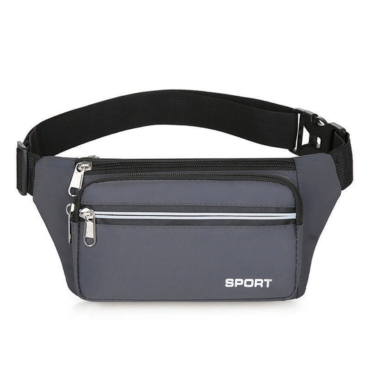 Men's Solid Color Oxford Cloth Zipper Fanny Pack