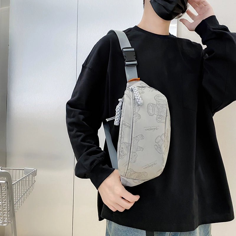 Unisex Little Bear Nylon Zipper Fanny Pack