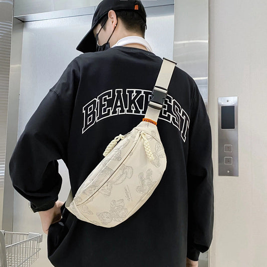 Unisex Little Bear Nylon Zipper Fanny Pack