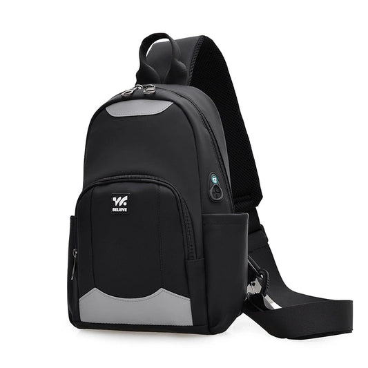 Unisex Solid Color Nylon Zipper Fanny Pack