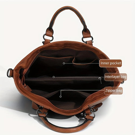 Charlotte’s Elegant Vintage Classic Leather Tote Bag