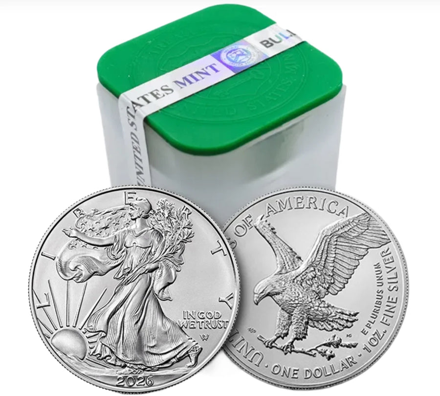Roll of 20 - 2026 $1 American Silver Eagle 1 oz BU / U.S. Mint Sealed 1