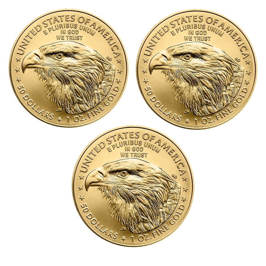 2026 1 oz American Gold Eagle Coin BU - 3 Coins 2