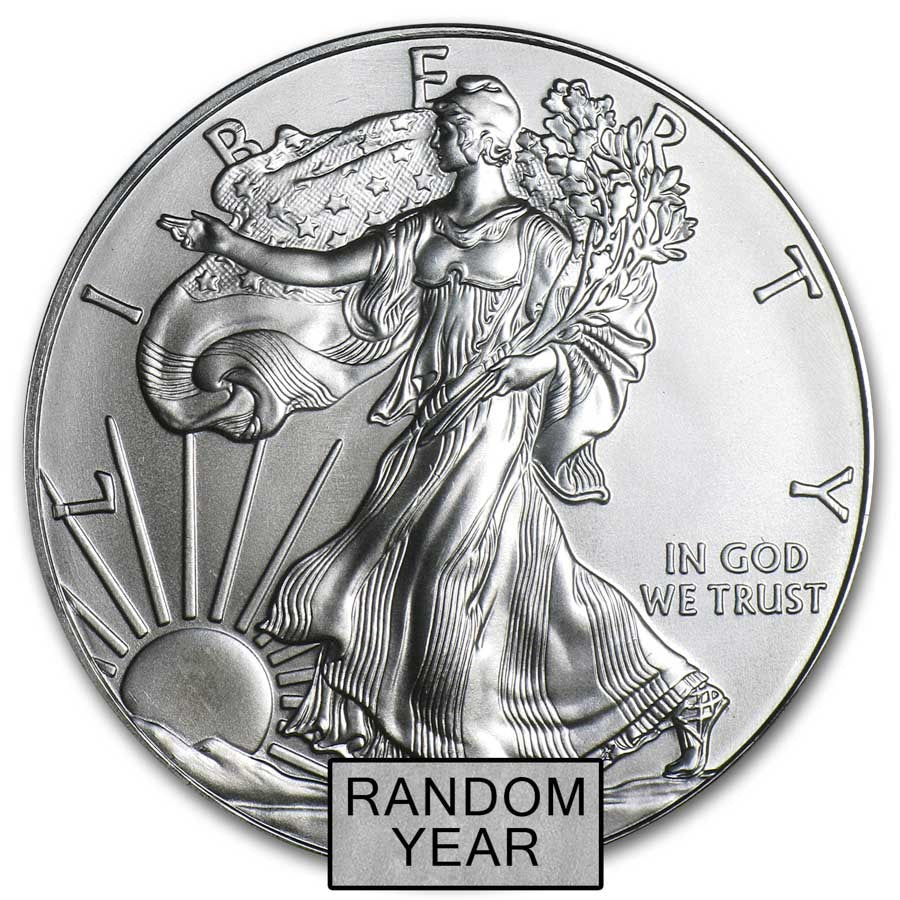 1 oz American Silver Eagle Coin BU (Random Year) 1