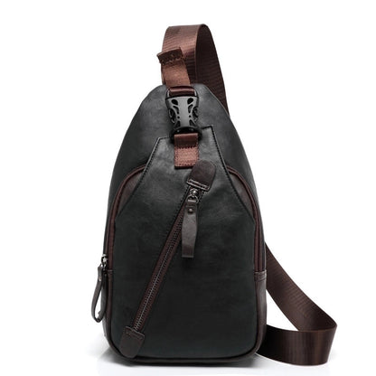 Men's Streetwear Sports Solid Color Pu Leather Waterproof Waist Bags