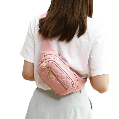 Unisex Fashion Lingge Polyester Waist Bags