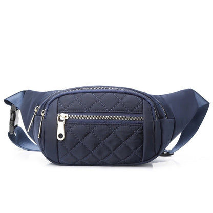 Unisex Fashion Lingge Polyester Waist Bags