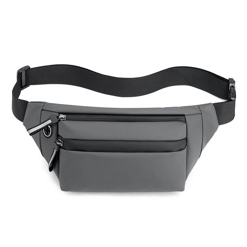 Men's Solid Color Oxford Cloth Zipper Fanny Pack