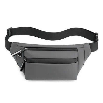 Men's Solid Color Oxford Cloth Zipper Fanny Pack