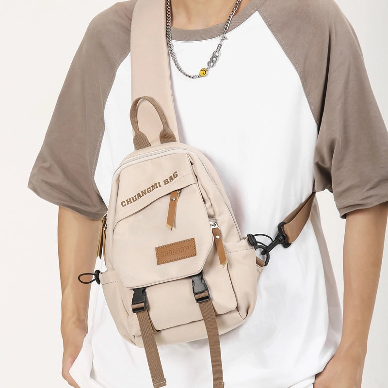 Unisex Streetwear Sports Solid Color Nylon Waist Bags