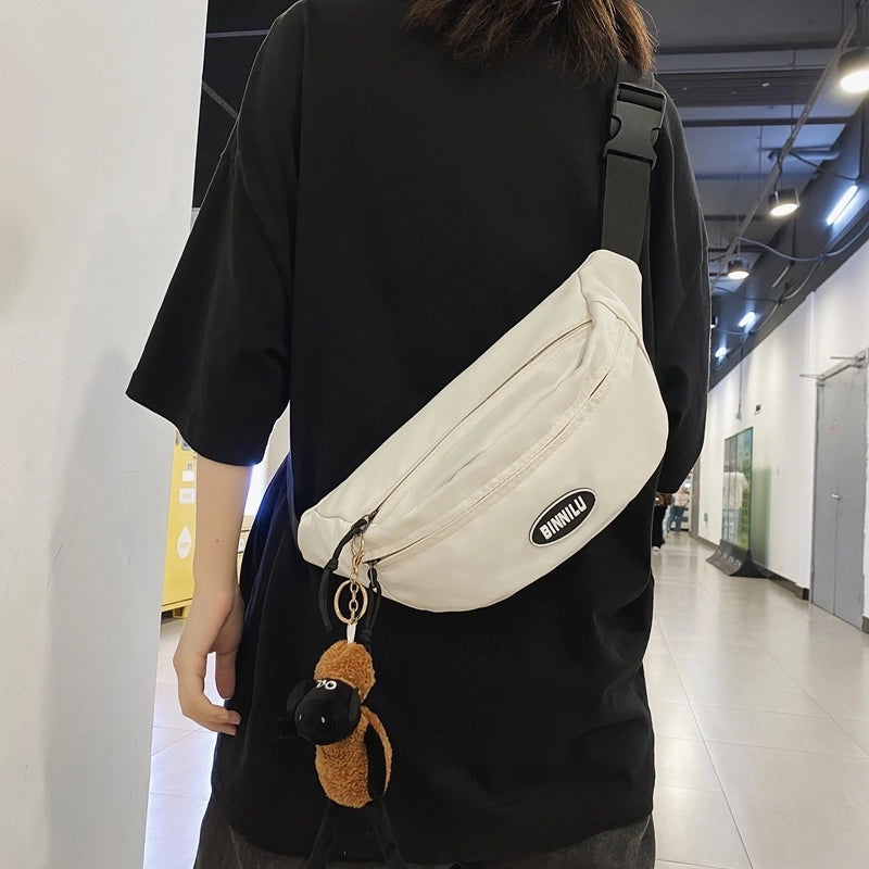 Unisex Vacation Sports Solid Color Nylon Waist Bags
