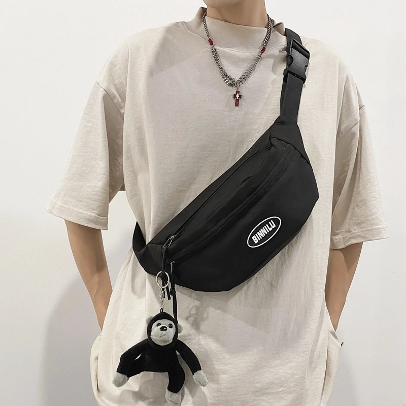 Unisex Vacation Sports Solid Color Nylon Waist Bags