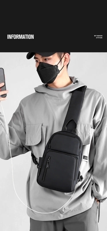Men's Streetwear Solid Color Polyester Waterproof Waist Bags