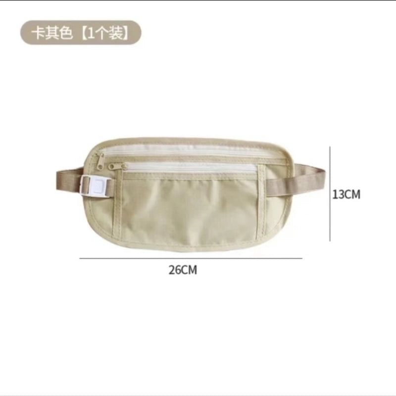 Unisex Solid Color Polyester Zipper Fanny Pack