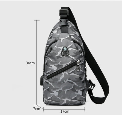 New Fashion Men's Shoulder Messenger Bag Shoulder Bag Korean Leisure Chest Bag Men's Bag