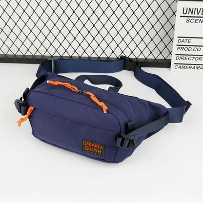 Unisex Solid Color Oxford Cloth Sewing Thread Zipper Fanny Pack