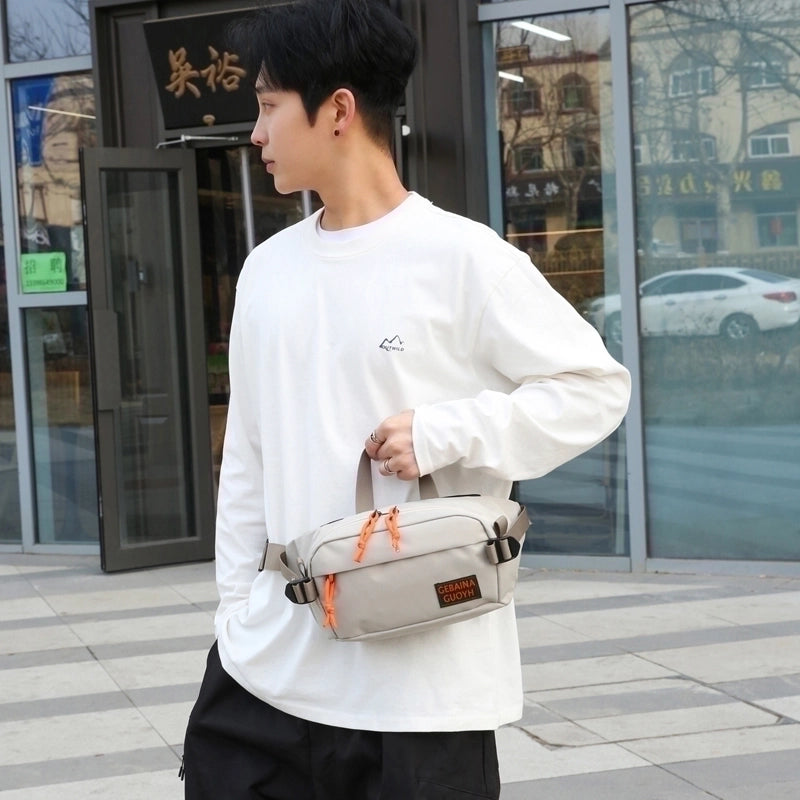 Unisex Solid Color Oxford Cloth Sewing Thread Zipper Fanny Pack