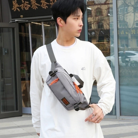 Unisex Solid Color Oxford Cloth Sewing Thread Zipper Fanny Pack