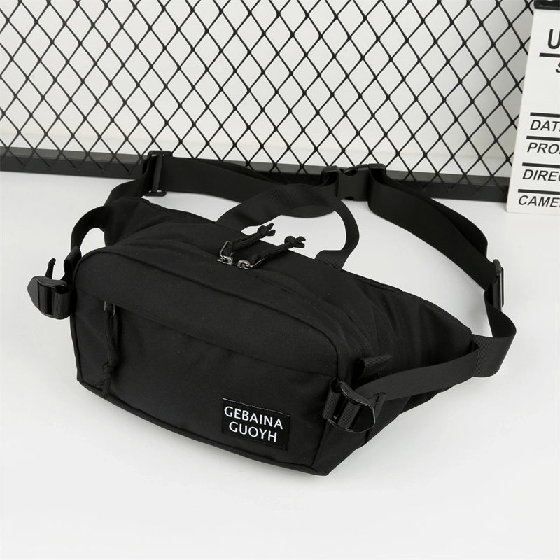 Unisex Solid Color Oxford Cloth Sewing Thread Zipper Fanny Pack