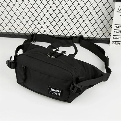 Unisex Solid Color Oxford Cloth Sewing Thread Zipper Fanny Pack