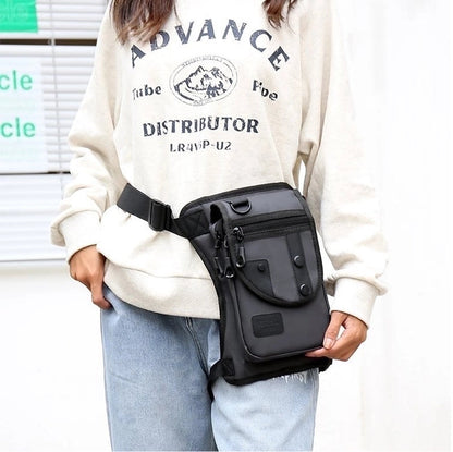 Unisex Solid Color Camouflage Oxford Cloth Zipper Fanny Pack